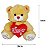 Urso de Pelúcia Caramelo com Coração Vermelho Amor 32cm Presente Dia dos Namorados - Imagem 5
