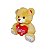 Urso de Pelúcia Caramelo com Coração Vermelho Amor 32cm Presente Dia dos Namorados - Imagem 3