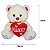 Urso de Pelúcia Creme com Coração Vermelho Amor 32cm Presente Romântico Fizzy Toys - Imagem 5