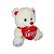 Urso de Pelúcia Creme com Coração Vermelho Amor 32cm Presente Romântico Fizzy Toys - Imagem 3