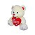Urso de Pelúcia Creme com Coração Vermelho Amor 32cm Presente Romântico Fizzy Toys - Imagem 2