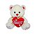 Urso de Pelúcia Creme com Coração Vermelho Amor 32cm Presente Romântico Fizzy Toys - Imagem 1