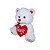 Urso de Pelúcia Branco com Coração Vermelho Amor 32cm Presente Romântico Fizzy Toys - Imagem 3