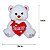Urso de Pelúcia Branco com Coração Vermelho Amor 32cm Presente Romântico Fizzy Toys - Imagem 5