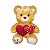 Urso de Pelúcia Caramelo com 2 Corações e Frase "Eu Te Amo" - Fizzy Toys - 33cm - Imagem 1