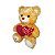 Urso de Pelúcia Caramelo com 2 Corações e Frase "Eu Te Amo" - Fizzy Toys - 33cm - Imagem 3