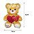 Urso de Pelúcia Caramelo com 2 Corações e Frase "Eu Te Amo" - Fizzy Toys - 33cm - Imagem 6