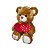 Urso de Pelúcia Caramelo com 2 Corações e Frase "Eu Te Amo" - Fizzy Toys - 33cm - Imagem 3
