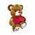 Urso de Pelúcia Caramelo com 2 Corações e Frase "Eu Te Amo" - Fizzy Toys - 33cm - Imagem 2