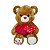 Urso de Pelúcia Caramelo com 2 Corações e Frase "Eu Te Amo" - Fizzy Toys - 33cm - Imagem 1
