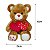 Urso de Pelúcia Caramelo com 2 Corações e Frase "Eu Te Amo" - Fizzy Toys - 33cm - Imagem 6