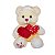Urso de Pelúcia Creme com 2 Corações e Frase "Eu Te Amo" - Fizzy Toys - 33cm - Imagem 1