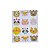 Sacola Presente Infantil 12 Animais Fofo Papel Cartão com Alça Prateada 32x26x10cm - Imagem 2