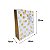 Sacola Presente Luxo Média 32x26cm Papel Cartão Branca com Bolinhas Douradas e Tag - Imagem 4