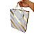 Sacola Presente Luxo Média com Listras Douradas Metalizadas 32x26cm com Alça e Tag - Imagem 3