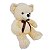 Urso de Pelúcia Grande Bege Claro 70cm com Laço Marrom Presente Especial - Imagem 2