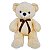 Urso de Pelúcia Grande Bege Claro 70cm com Laço Marrom Presente Especial - Imagem 1