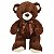 Urso de Pelúcia Grande 70cm Fizzy Toys Cor Chocolate com Lacinho - Imagem 1