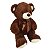 Urso de Pelúcia Grande 70cm Fizzy Toys Cor Chocolate com Lacinho - Imagem 2