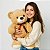 Urso de Pelúcia Grande 70cm Fizzy Toys Cor Cappuccino com Lacinho - Imagem 5