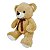 Urso de Pelúcia Grande 70cm Fizzy Toys Cor Cappuccino com Lacinho - Imagem 3