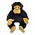 Macaco Gorila de Pelúcia Fizzy Toys Grande Preto com Detalhes Caramelo Super Fofo - Imagem 1