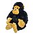 Macaco Gorila de Pelúcia Fizzy Toys Grande Preto com Detalhes Caramelo Super Fofo - Imagem 2