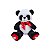 Urso Panda de Pelúcia 27cm – Lacinho Vermelho e Corações nas Patinhas - Imagem 1