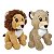 Kit 2 Pelúcias Safari Leão e Leoa 30cm Fofos Seguros Infantil - Imagem 2