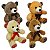 Kit 4 Ursinhos de Pelúcia Plush Xadrez Com Lacinho Fizzy Toys - Imagem 2