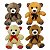 Kit 4 Ursinhos de Pelúcia Plush Xadrez Com Lacinho Fizzy Toys - Imagem 1
