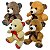 Kit 4 Ursinhos de Pelúcia Plush Xadrez Com Lacinho Fizzy Toys - Imagem 3