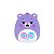 Pelúcia Squishmallows Ursinhos Carinhosos Share Bear Roxo Carinhosa 20cm - Imagem 1