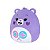 Pelúcia Squishmallows Ursinhos Carinhosos Share Bear Roxo Carinhosa 20cm - Imagem 4