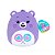 Pelúcia Squishmallows Ursinhos Carinhosos Share Bear Roxo Carinhosa 20cm - Imagem 2