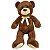 Urso de Pelúcia Grande Chocolate Fizzy Toys com Laço Dourado - Imagem 2