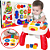 Mesa Didática Infantil Play Time Para Bebê Mesinha Educativa - Vermelha - Imagem 1