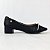 Scarpin preto salto bloco baixo tira strass Eduarda Porto - Imagem 1