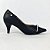 Scarpin preto salto fino tira strass linha confort Eduarda Porto - Imagem 1