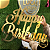 Happy Birthday Acrílico Dourado - Imagem 1