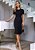 Vestido Iza Justo com Transpasse Preto Tatá Martello - Imagem 1