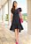 Vestido Aline Assimétrico Poá Preto Fagian - Imagem 2