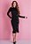 Vestido Sâmela Midi Preto Tatá Martello - Imagem 1