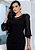 Vestido Justo Tule Trabalhado Preto Femy - Imagem 3