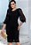 Vestido Justo Tule Trabalhado Preto Femy - Imagem 1