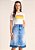 Saia Jeans Evasê Azul Laura Rosa - Imagem 3