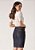 Saia Jeans Justa Detalhe Botões Preta Laura Rosa - Imagem 2