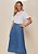 Saia Jeans Midi Evasê Azul Titanium - Imagem 3