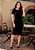 Vestido Justo Malha Veludo Preto Femy - Imagem 1