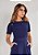 Blusa Malha Detalhe Botões Azul Titanium - Imagem 1